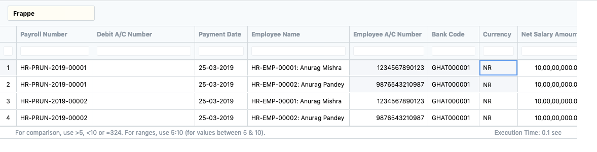 Monthly Salary Register