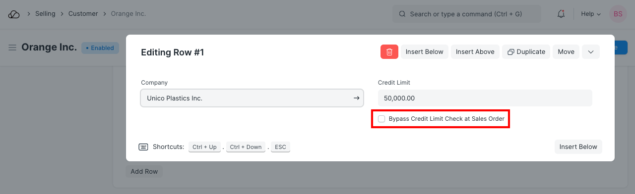 Credit Limit Bypass in Sales Order