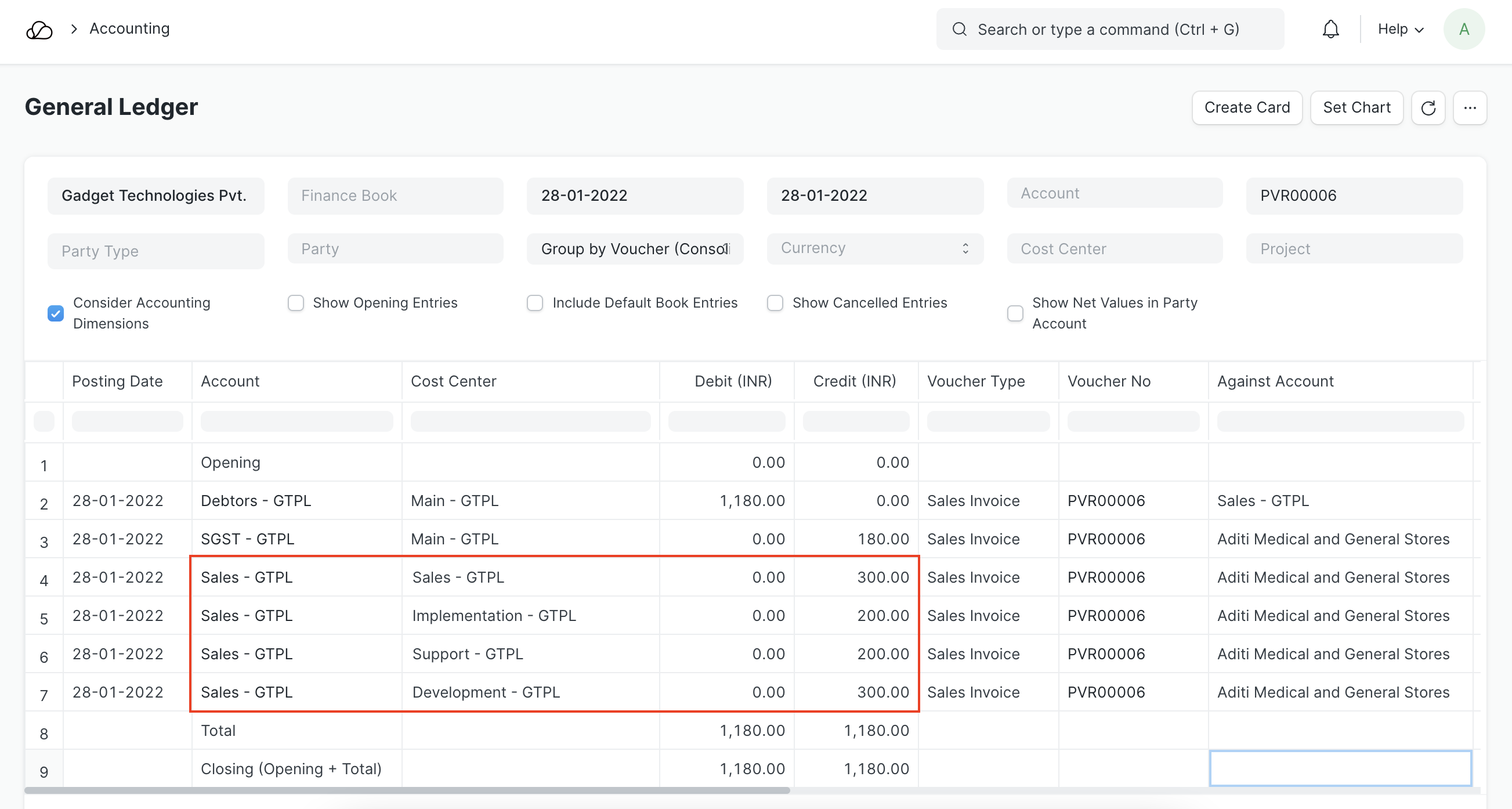 GL Entry based on Cost Center Allocation